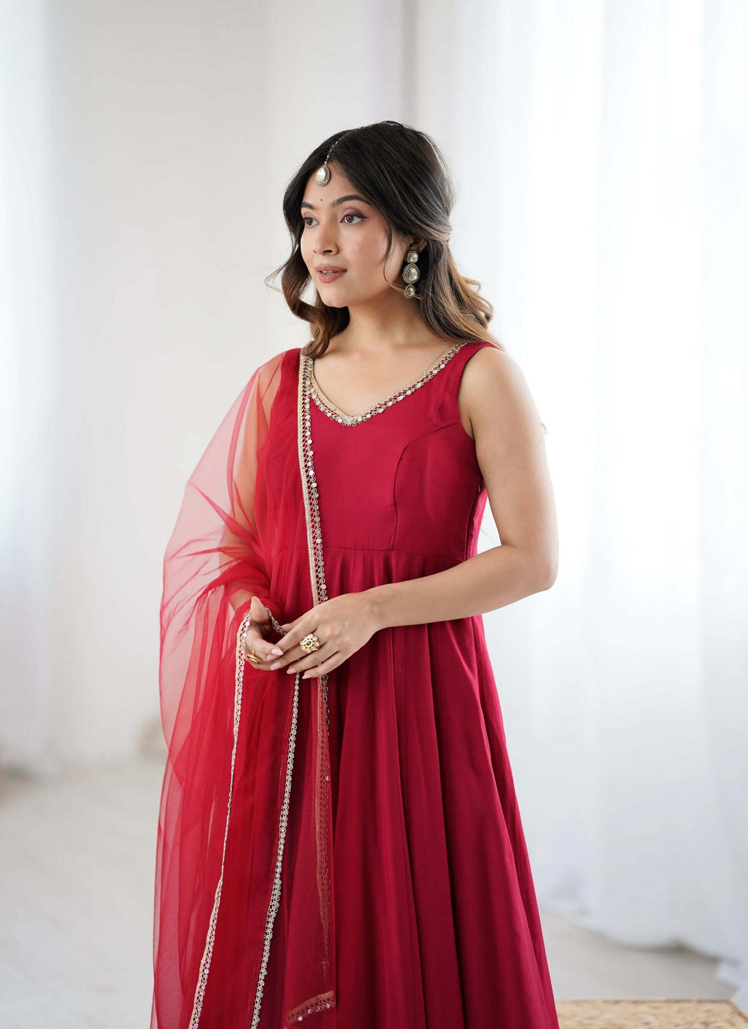 Image of CALLME TEXTILE & DESIGN Women Ethnic Top Pant Dupatta Set