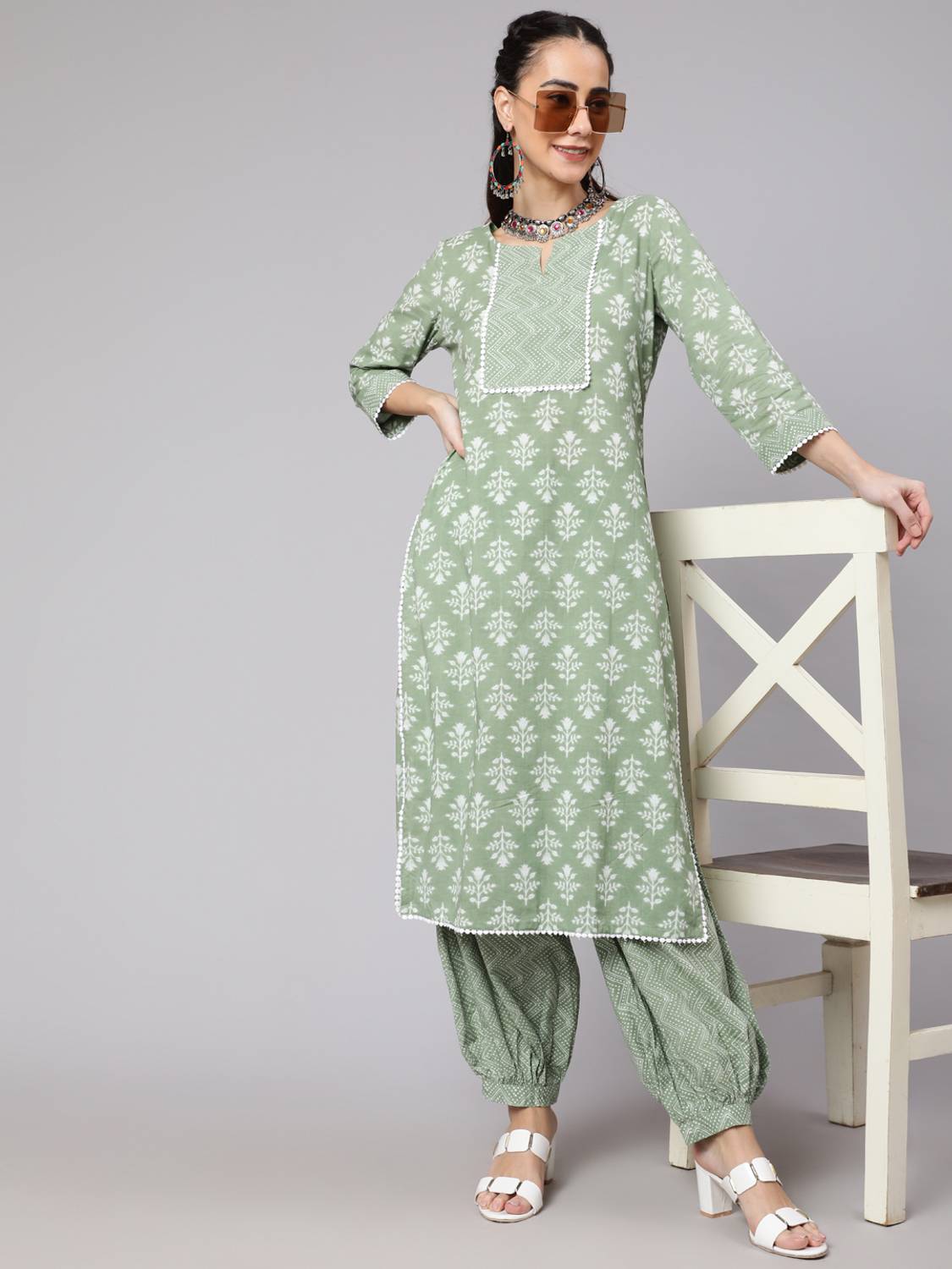 AKS Women Kurta Palazzo Set