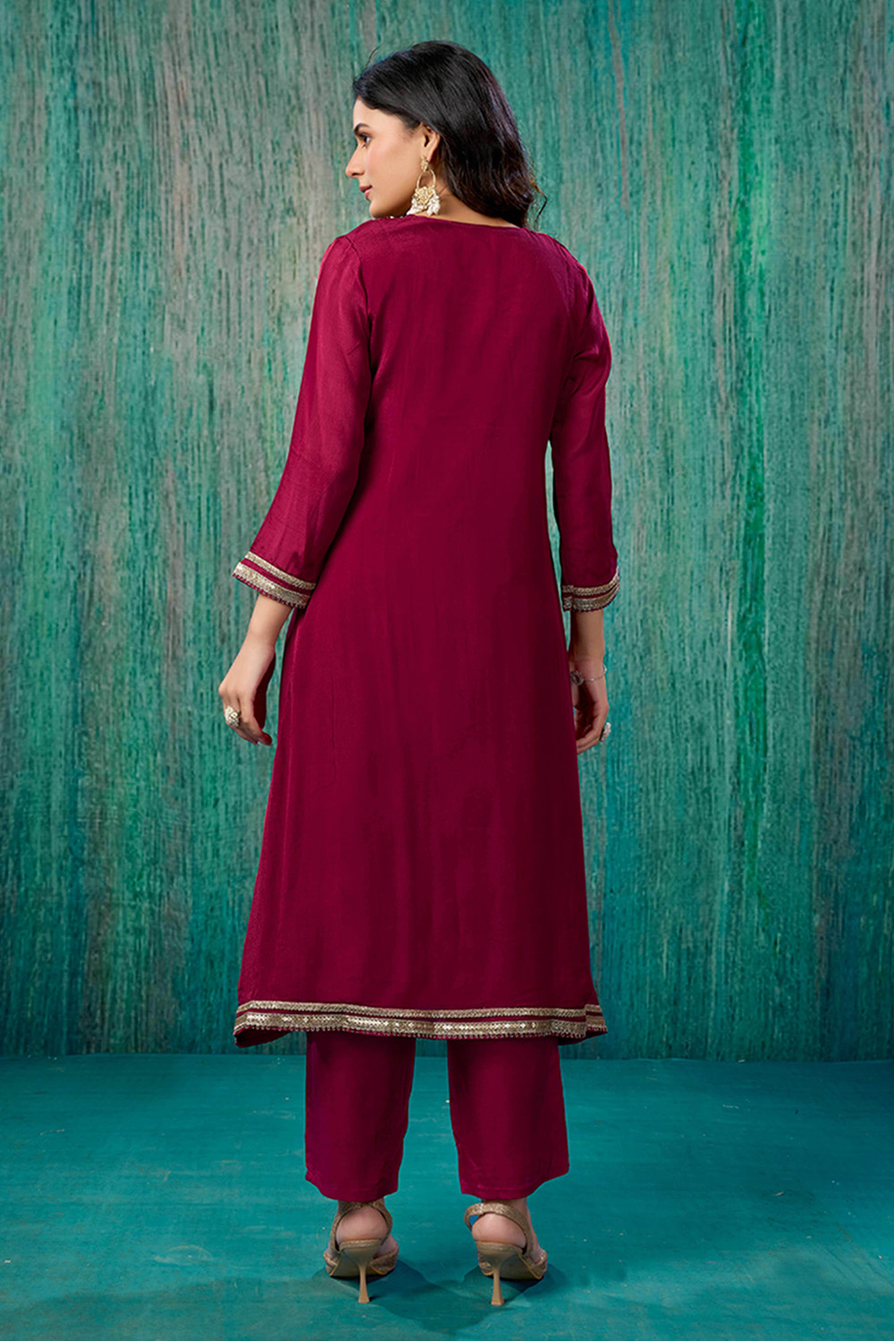 Image of Peachmode Women Kurta Pant Dupatta Set