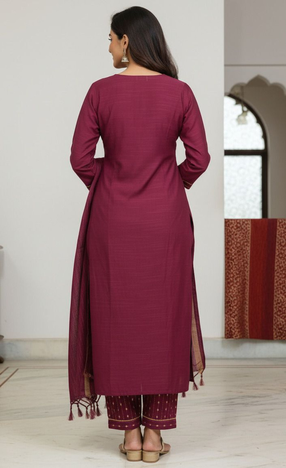Image of NPFASHIONS Women Kurta Pant Dupatta Set