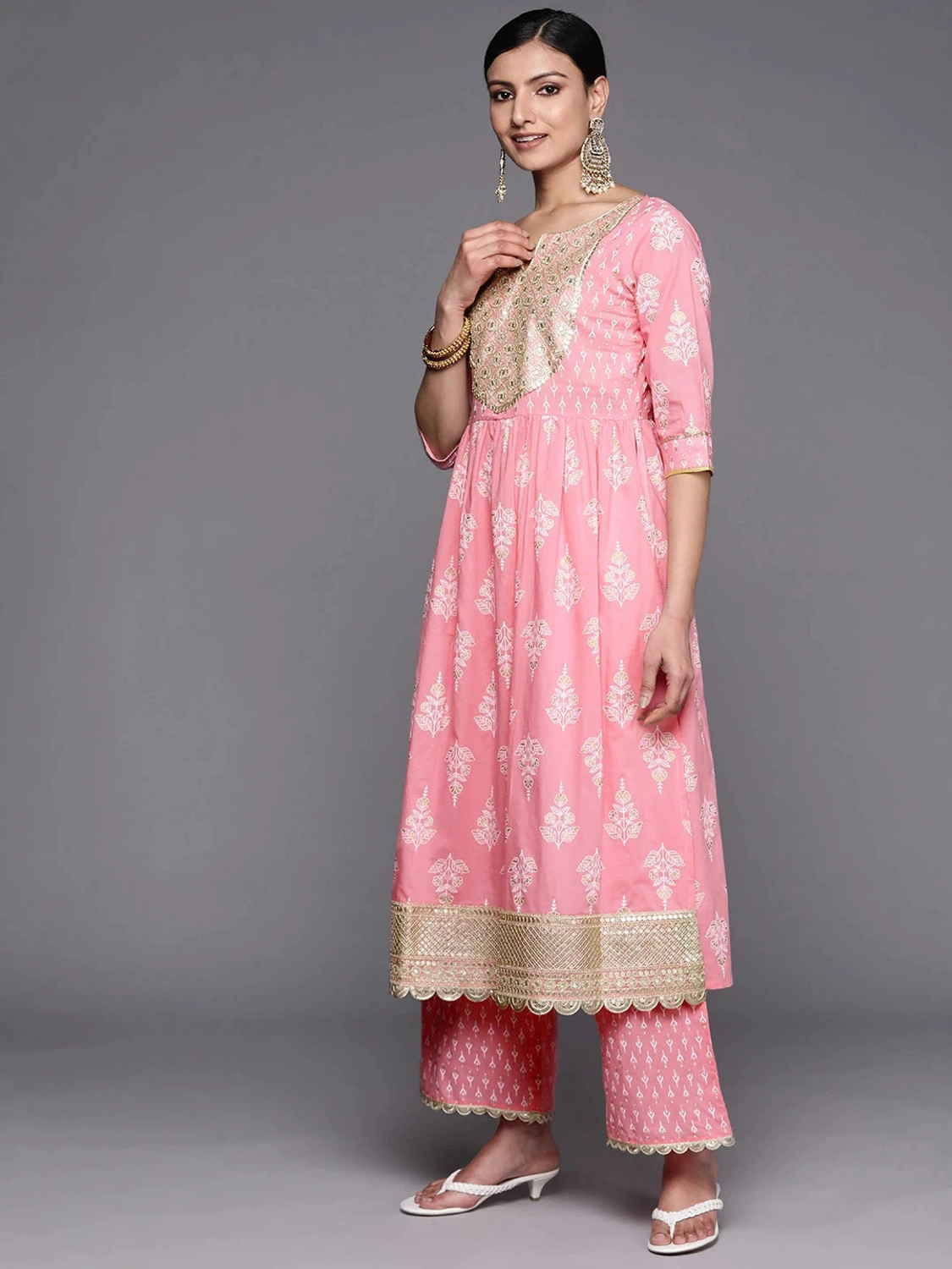 Image of LIBAS Women Kurta Palazzo Dupatta Set