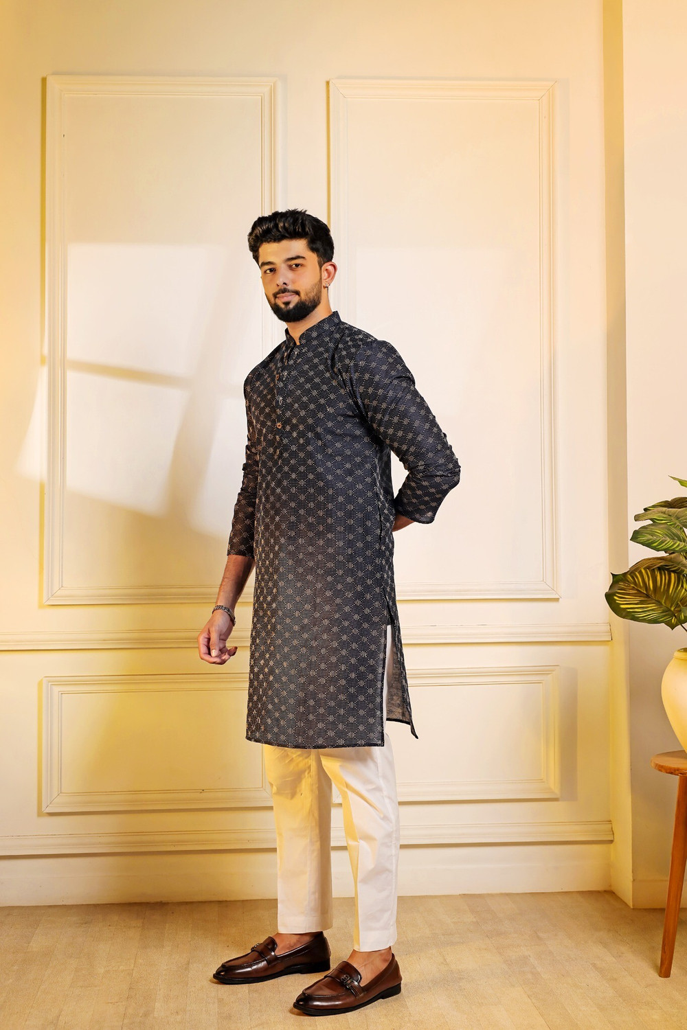 Image of Koshin Men Printed Straight Kurta