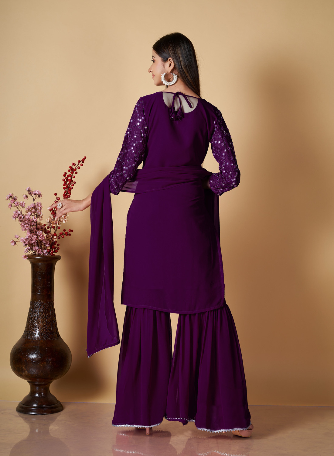 Image of Balveer Creation Women Kurta Sharara Dupatta Set