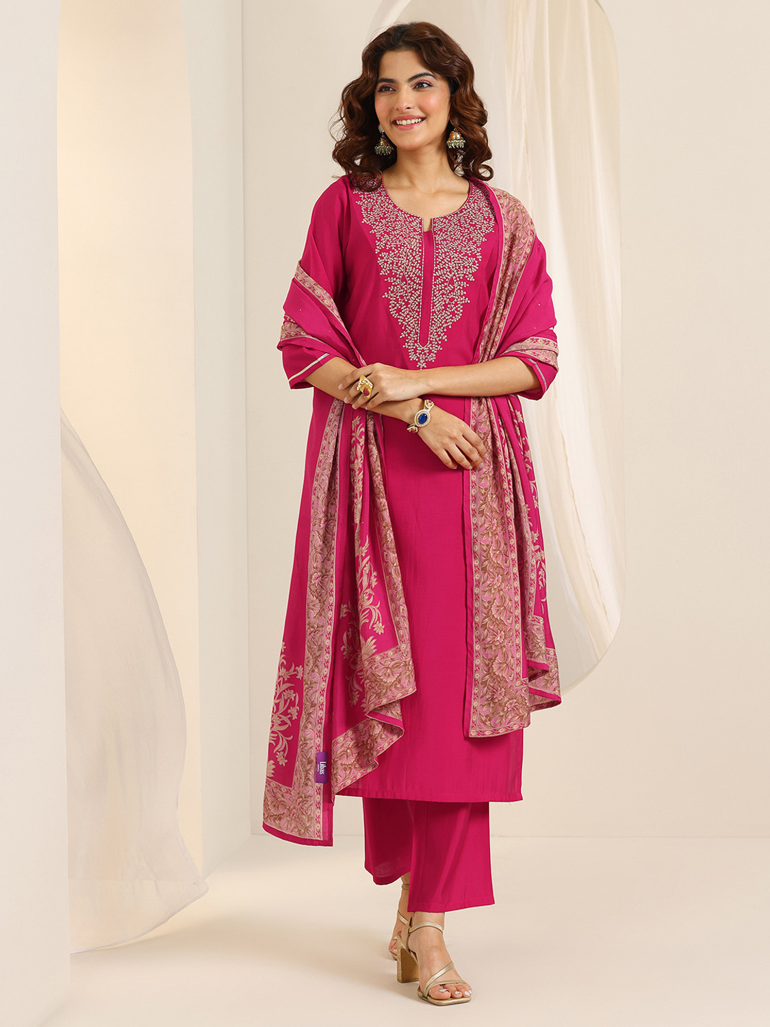 Image of LIBAS Women Kurta Pant Dupatta Set