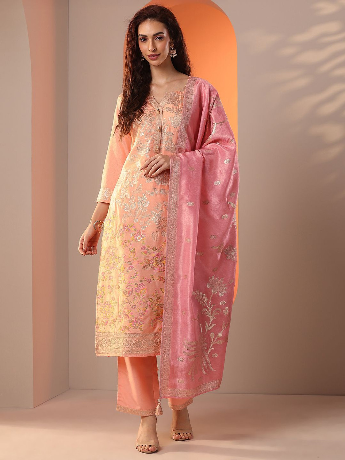 Image of LIBAS Women Kurta Pant Dupatta Set
