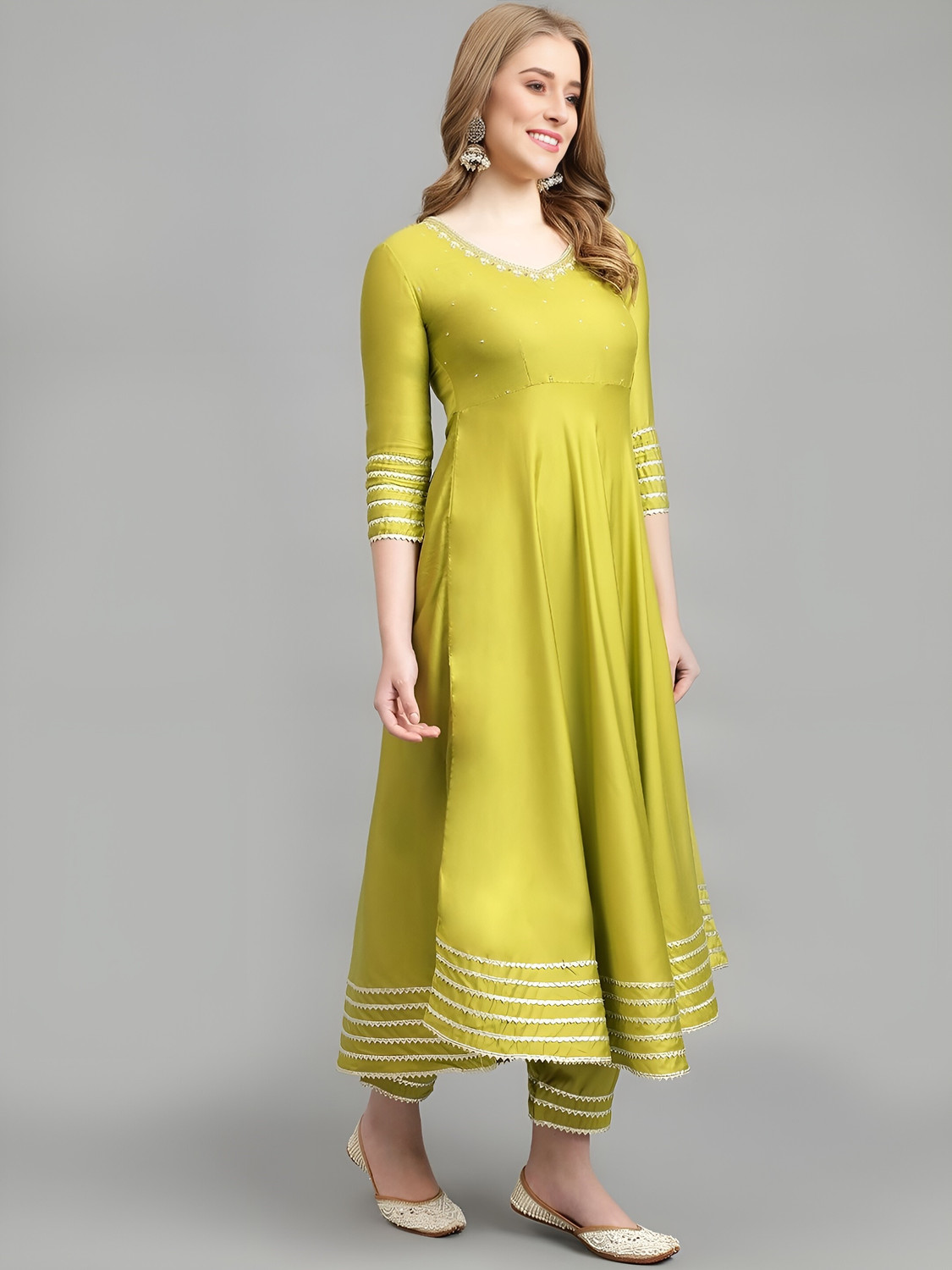 Image of Nishabd Women Kurta Palazzo Dupatta Set