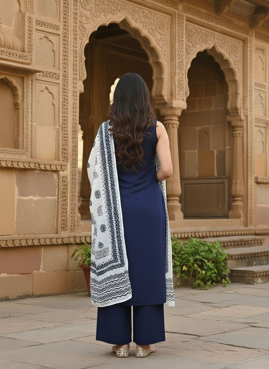 Image of AVANSHEE Women Kurta Palazzo Dupatta Set