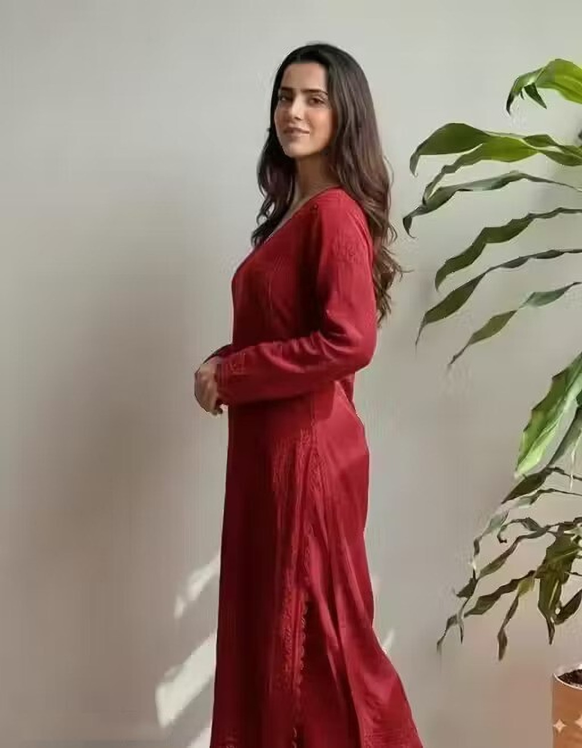 Image of UNIQUEINT Embroidered Kurta, Palazzo & Dupatta Set