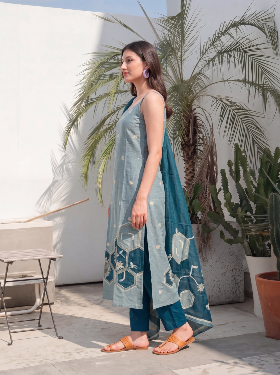 Image of SHREENATHJI TEXTILE Women Kurta Pant Dupatta Set