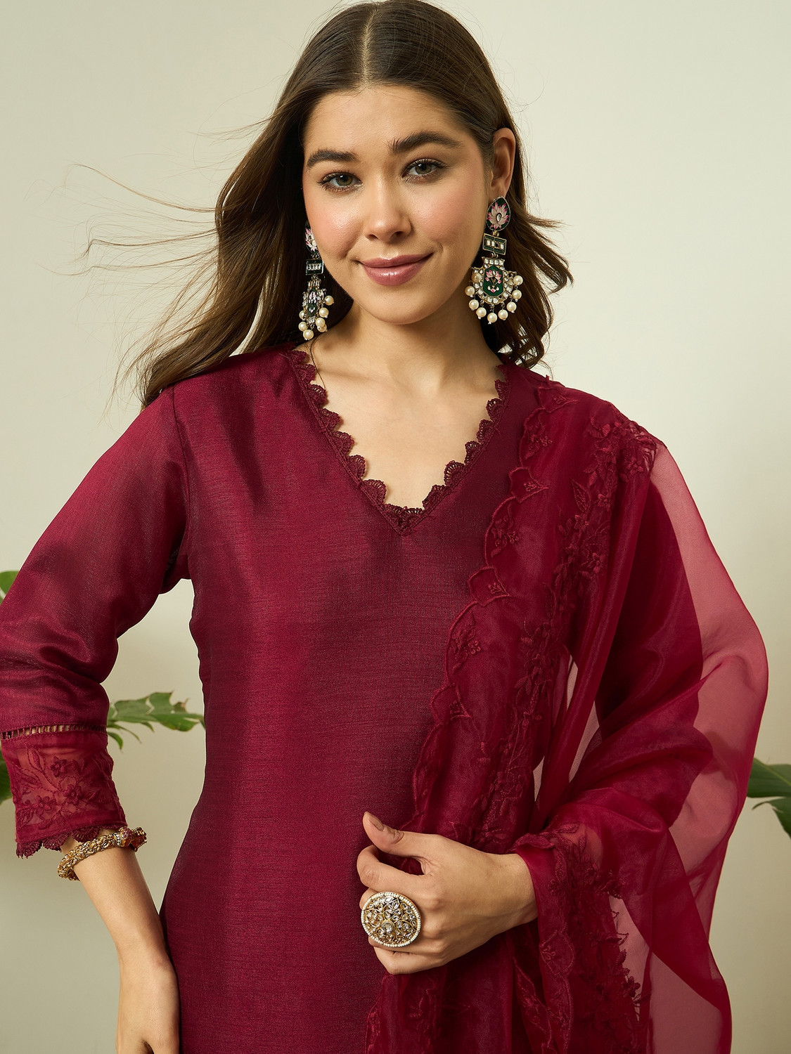 Image of AVANSHEE Women Kurta Pant Dupatta Set