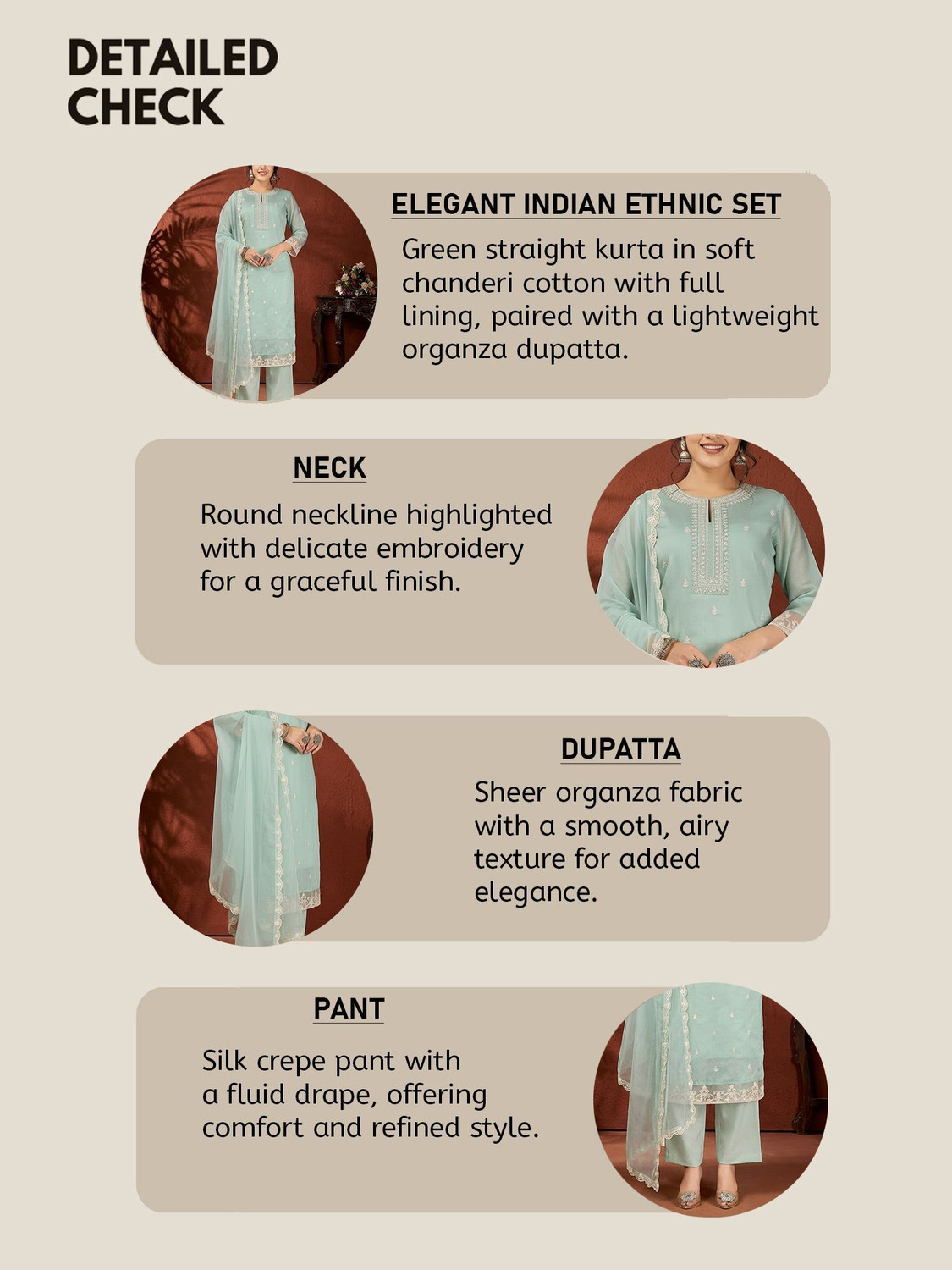 Image of AVANSHEE Women Kurta Pant Dupatta Set