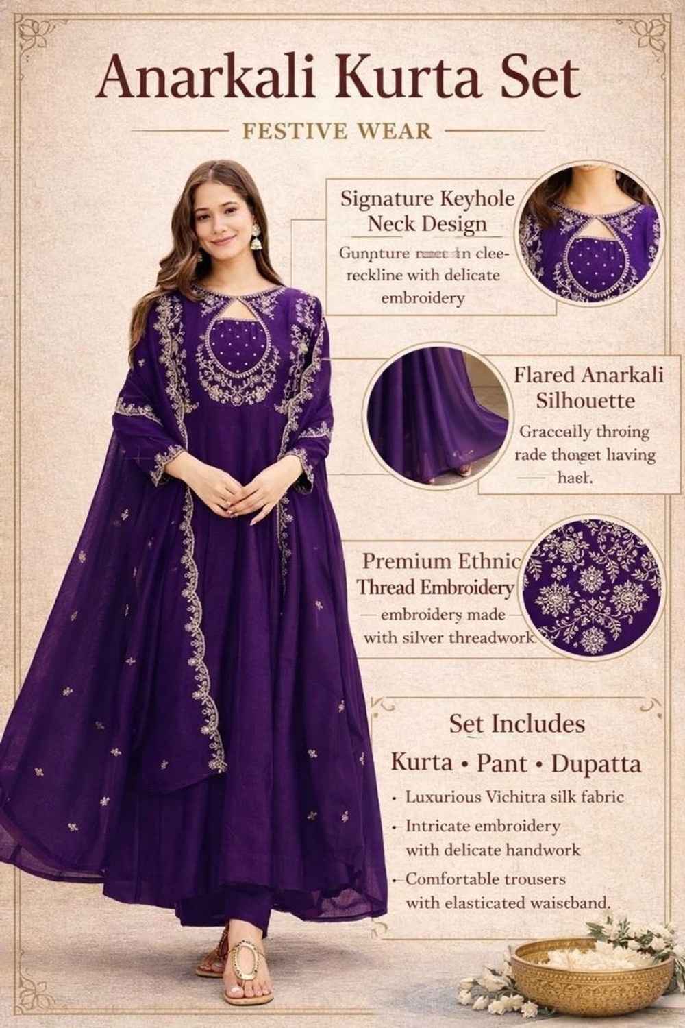 Image of indilook Women Kurta Pant Dupatta Set