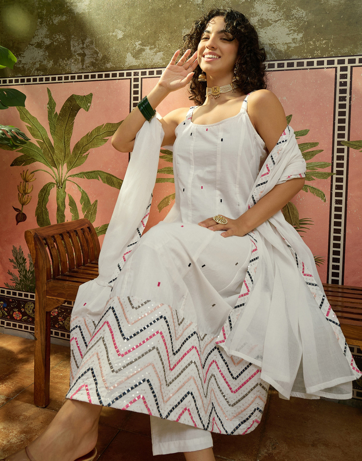 Image of Skylee Women Kurta Pant Dupatta Set