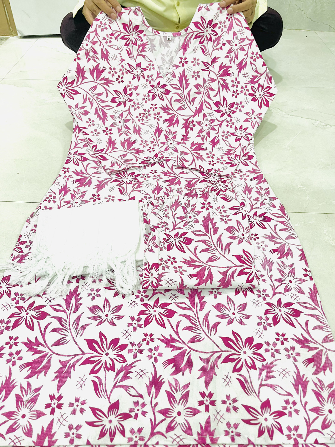 Image of RICF ROYALS INDIA FASHION COLLECTION Women Kurti Palazzo Dupatta Set