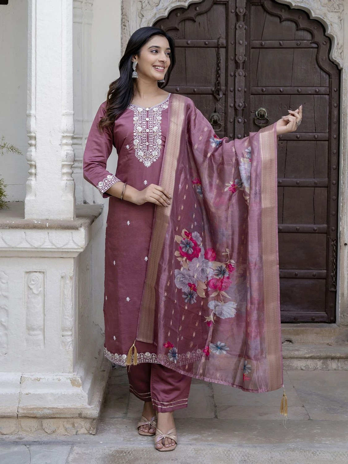 Image of VredeVogel Women Kurta Pant Dupatta Set
