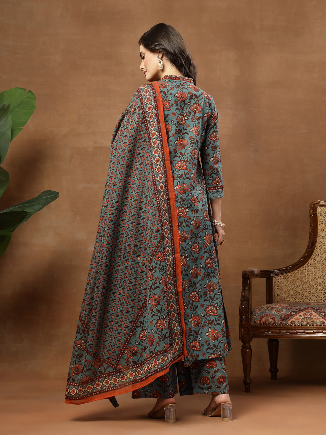Image of KIMAYRA Women Kurta Palazzo Dupatta Set
