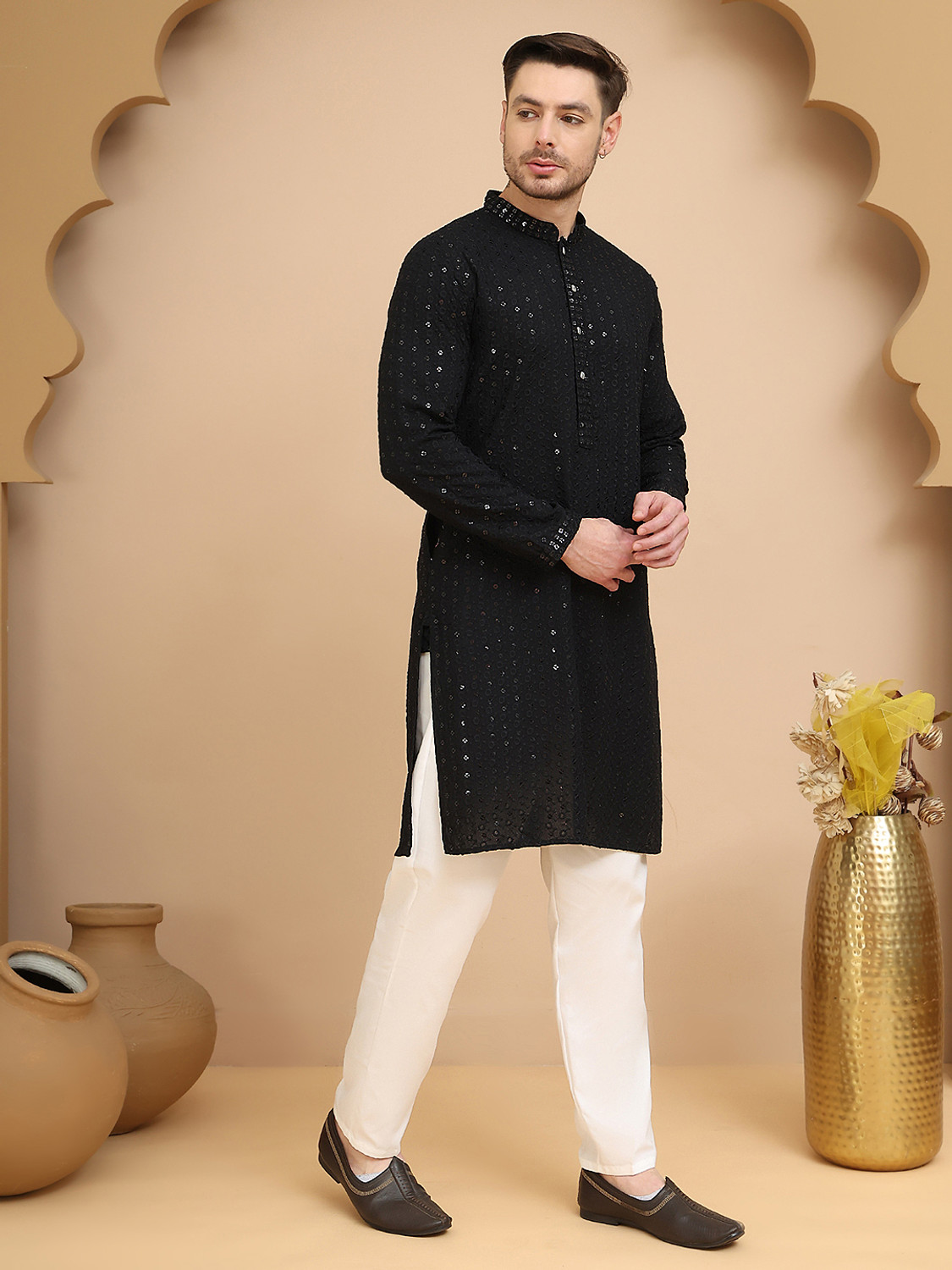 Image of Jompers Men Pure Cotton Kurta Pyjama Set