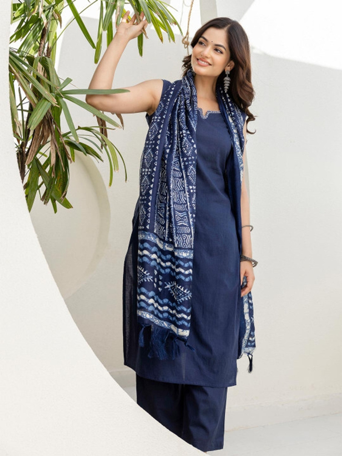 Image of Brown Era Women Kurta Pant Dupatta Set