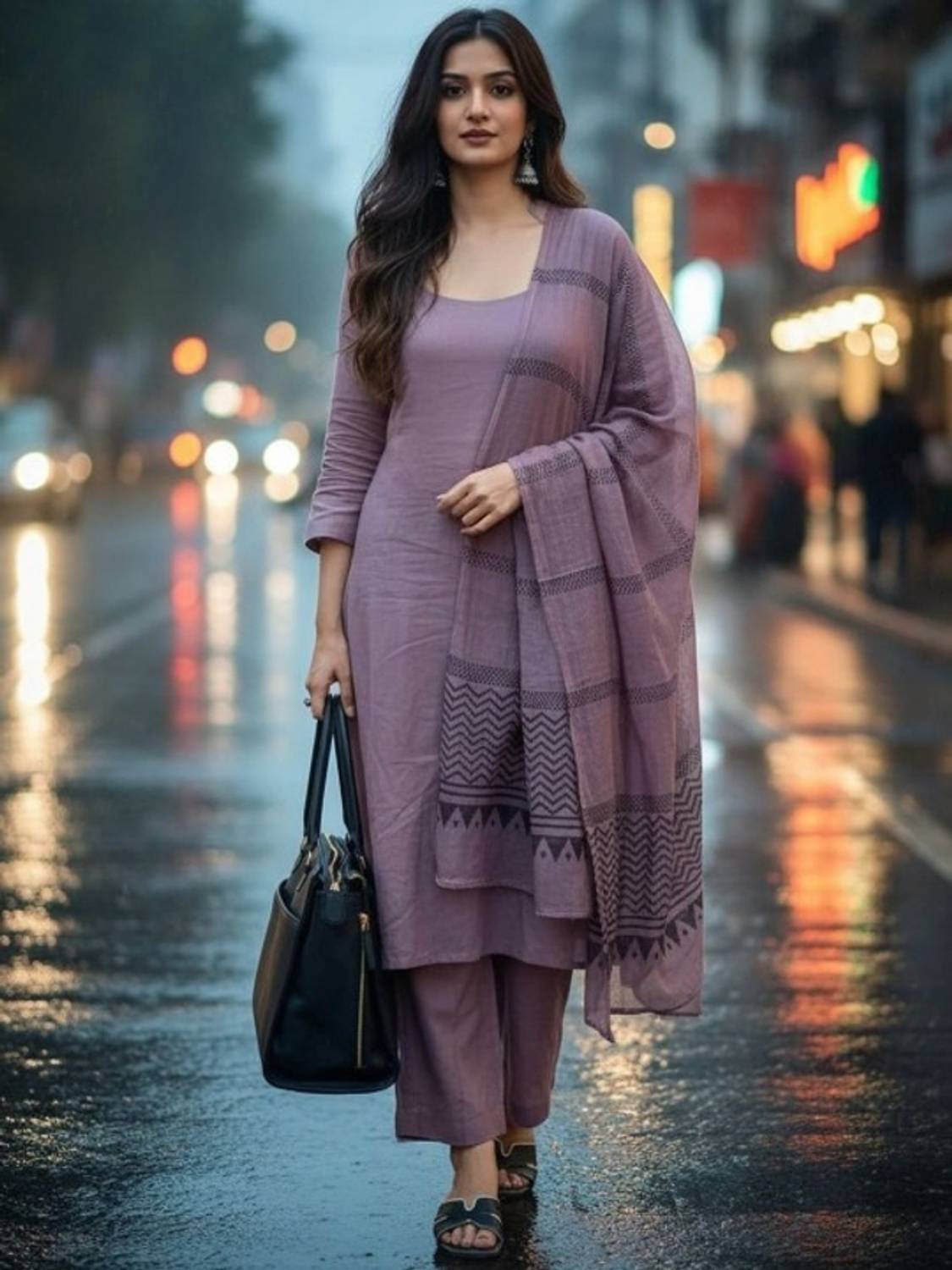BAMSOM WEAR Women Kurti Palazzo Dupatta Set
