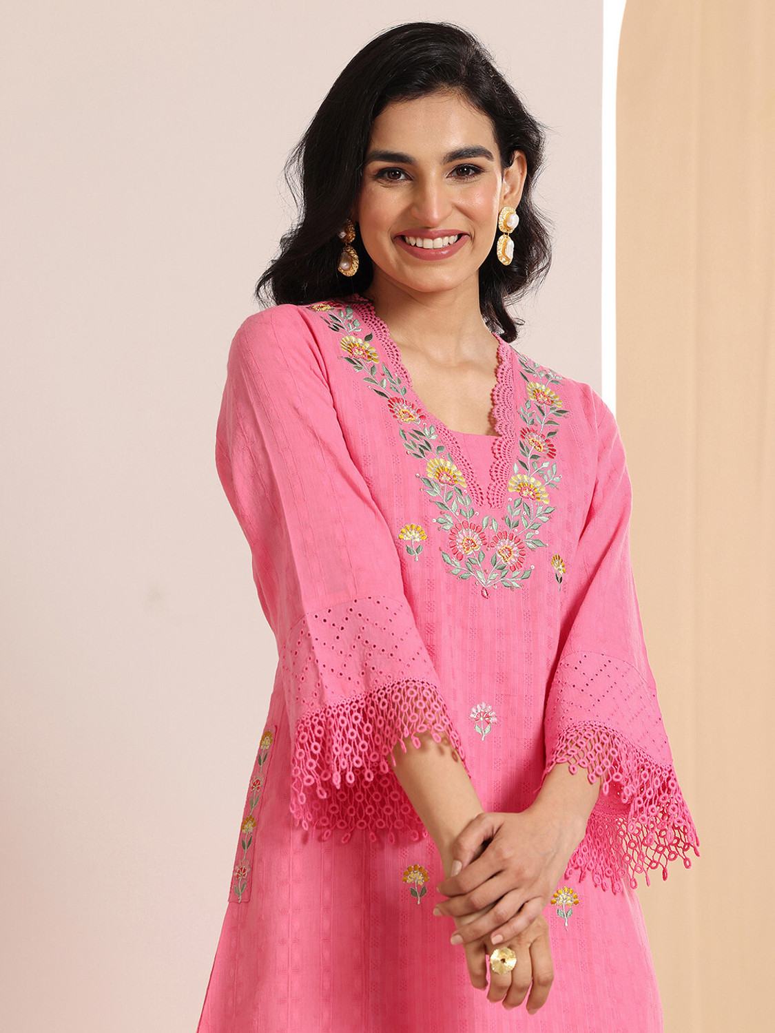 Image of LIBAS Women Kurta Palazzo Dupatta Set