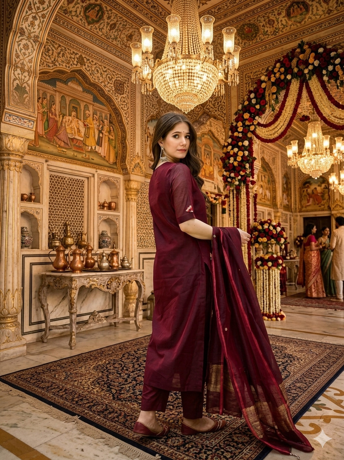 Image of Aatvi Women Kurta Pant Dupatta Set