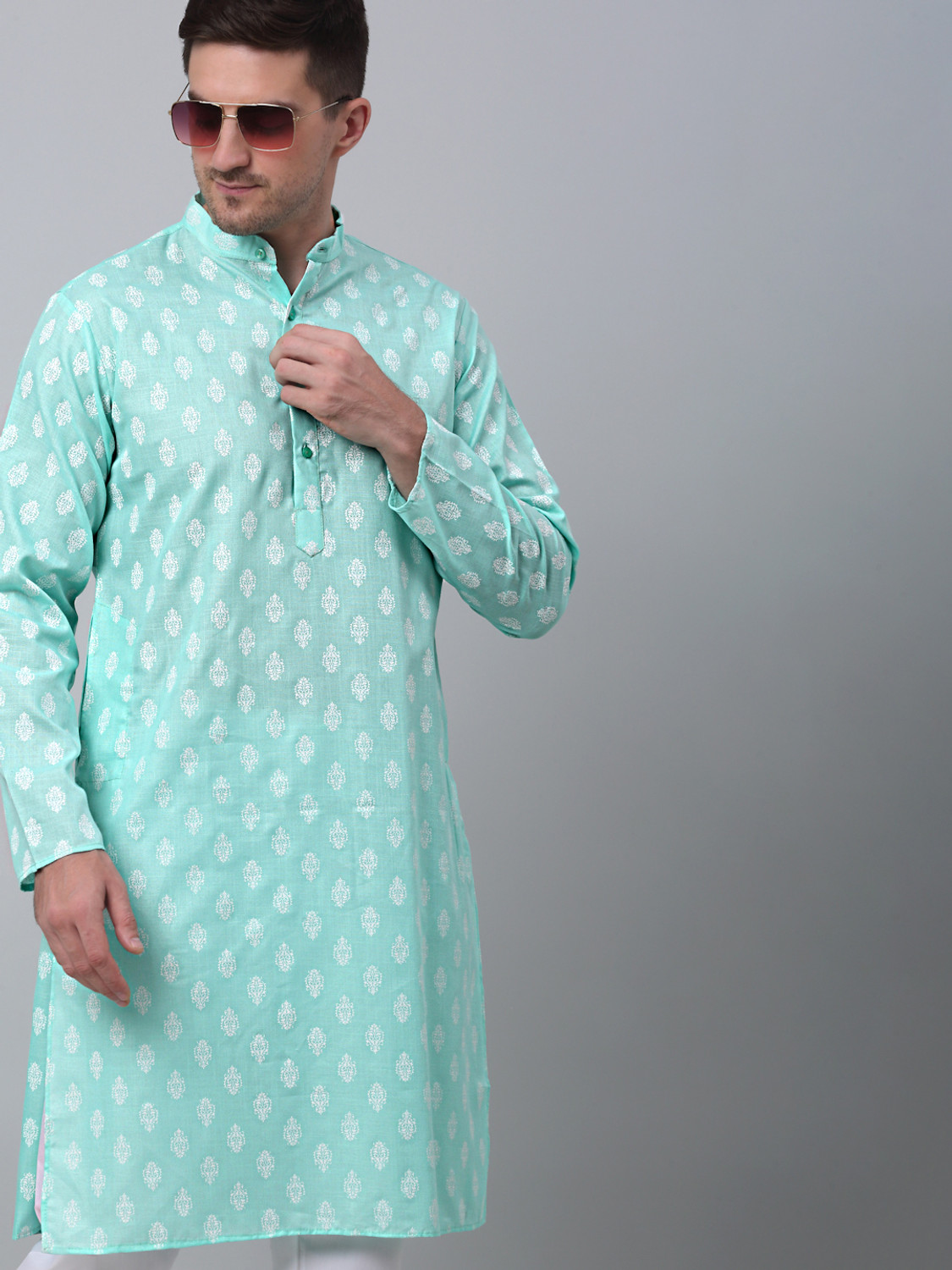 Image of Jompers Men Printed Straight Kurta