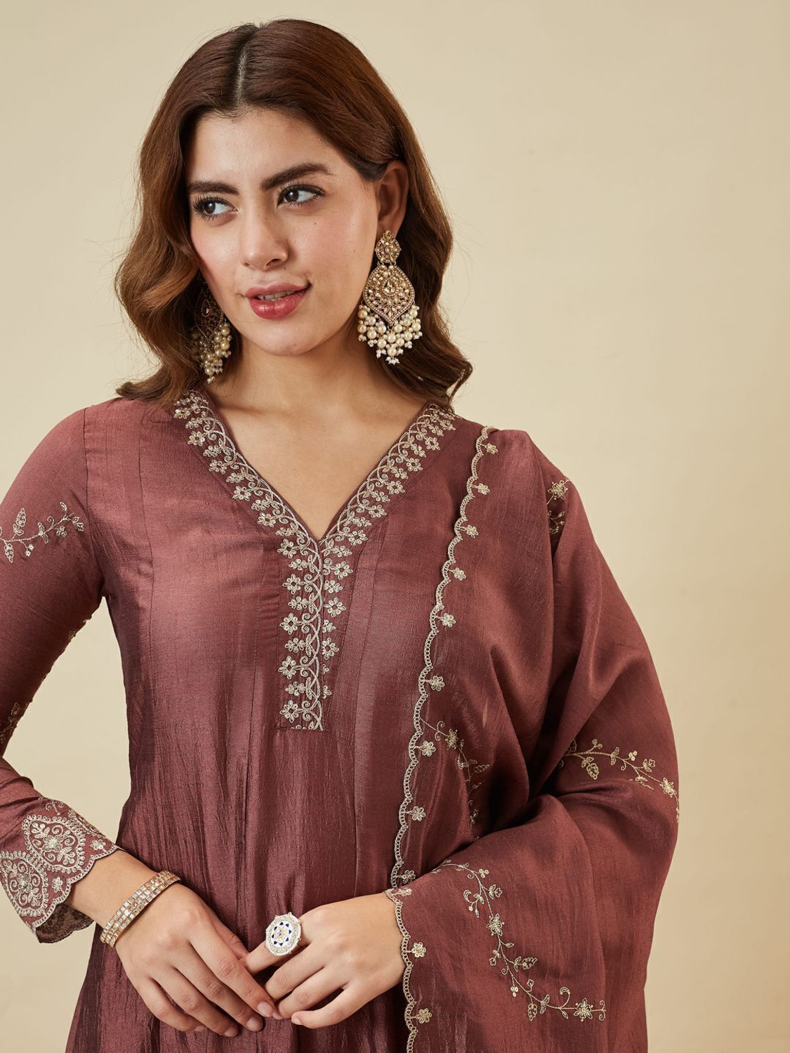 Image of MOKOSH Women Kurta Pant Dupatta Set