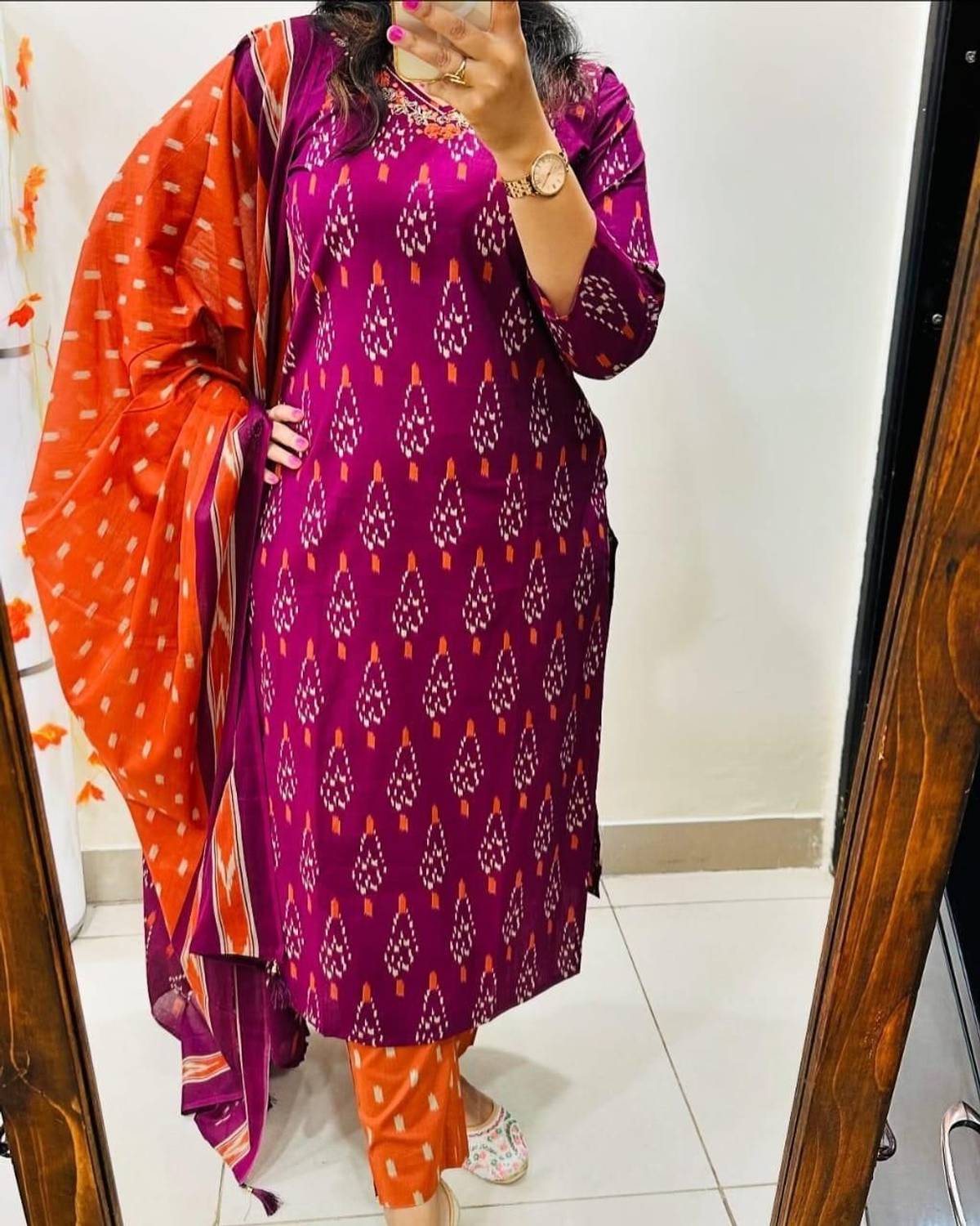 Ethenictime Women Kurta Pant Attached Dupatta Set - Image 2