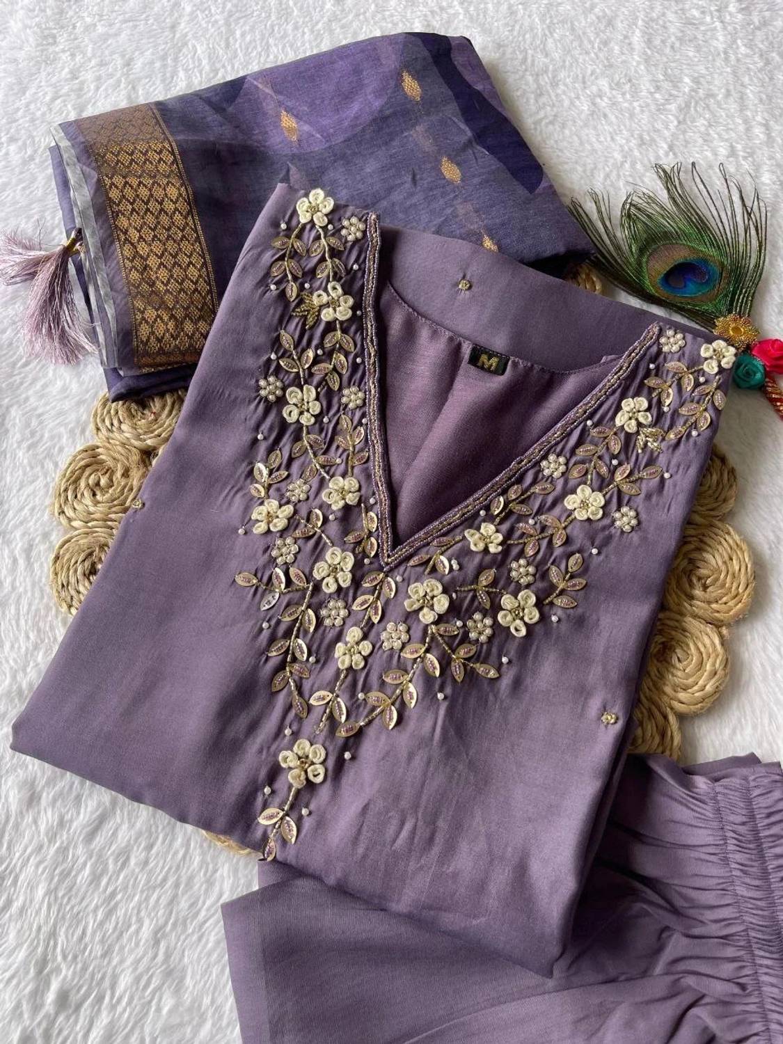 Bhagyalaxmi Fashion Solid Kurta, Salwar & Dupatta Set
