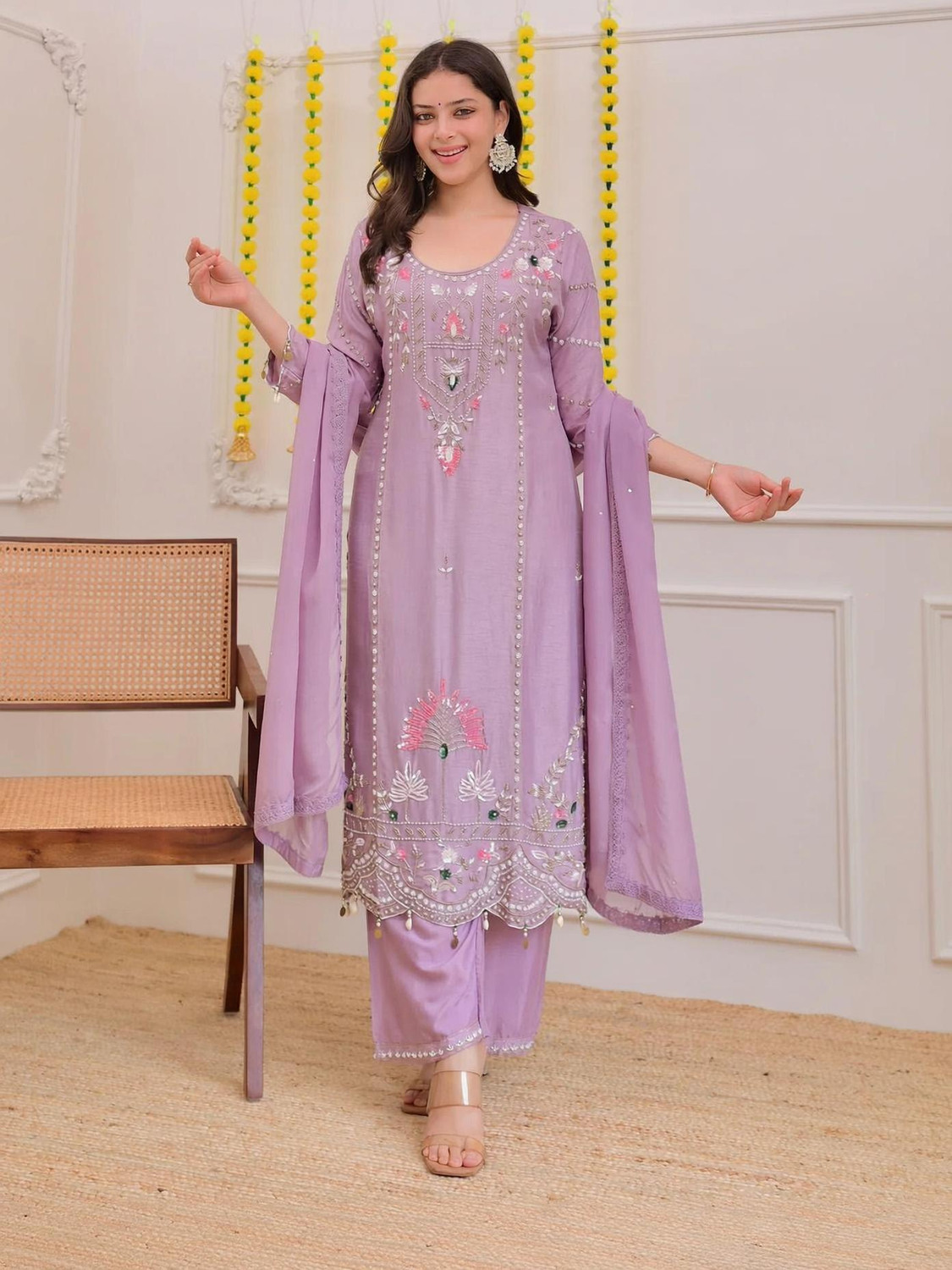 Image of Yaroshi Fashion Women Kurti Pant Dupatta Set