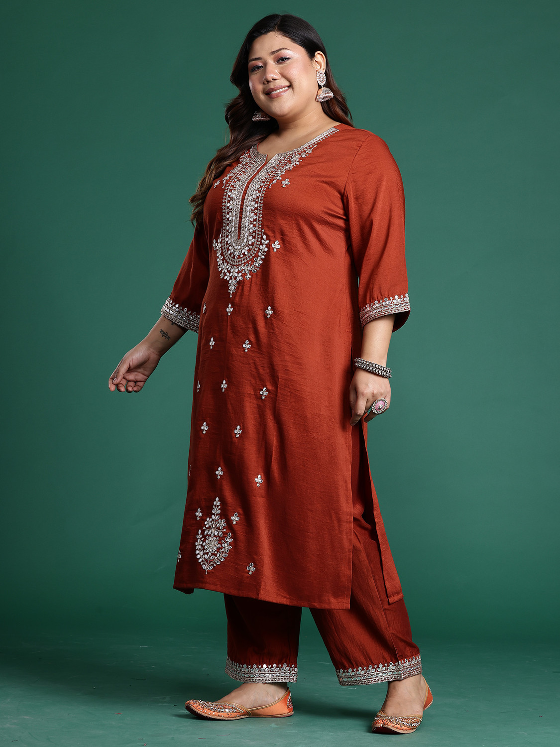 Image of Indo Era Women Kurta Pant Dupatta Set