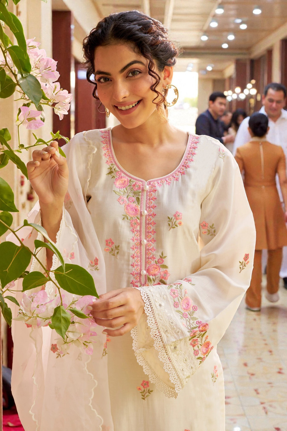 Image of Cartyshop Women Kurta Palazzo Dupatta Set