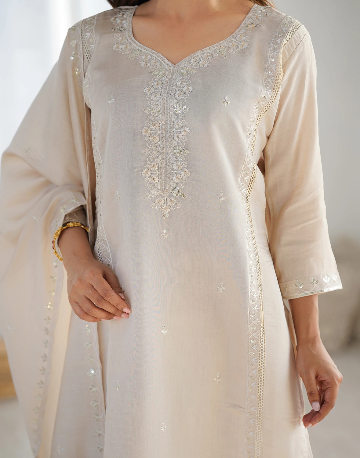 Image of Samah Women Kurta Pant Dupatta Set