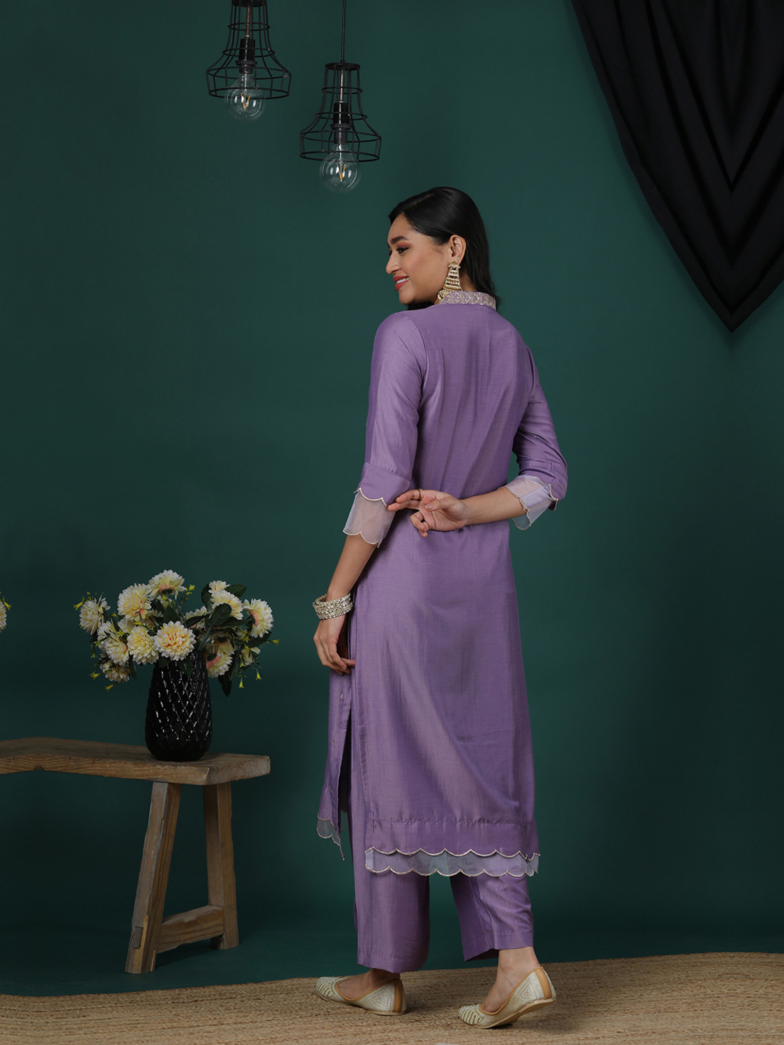 Image of Globus Women Polyester Kurta Pant Set