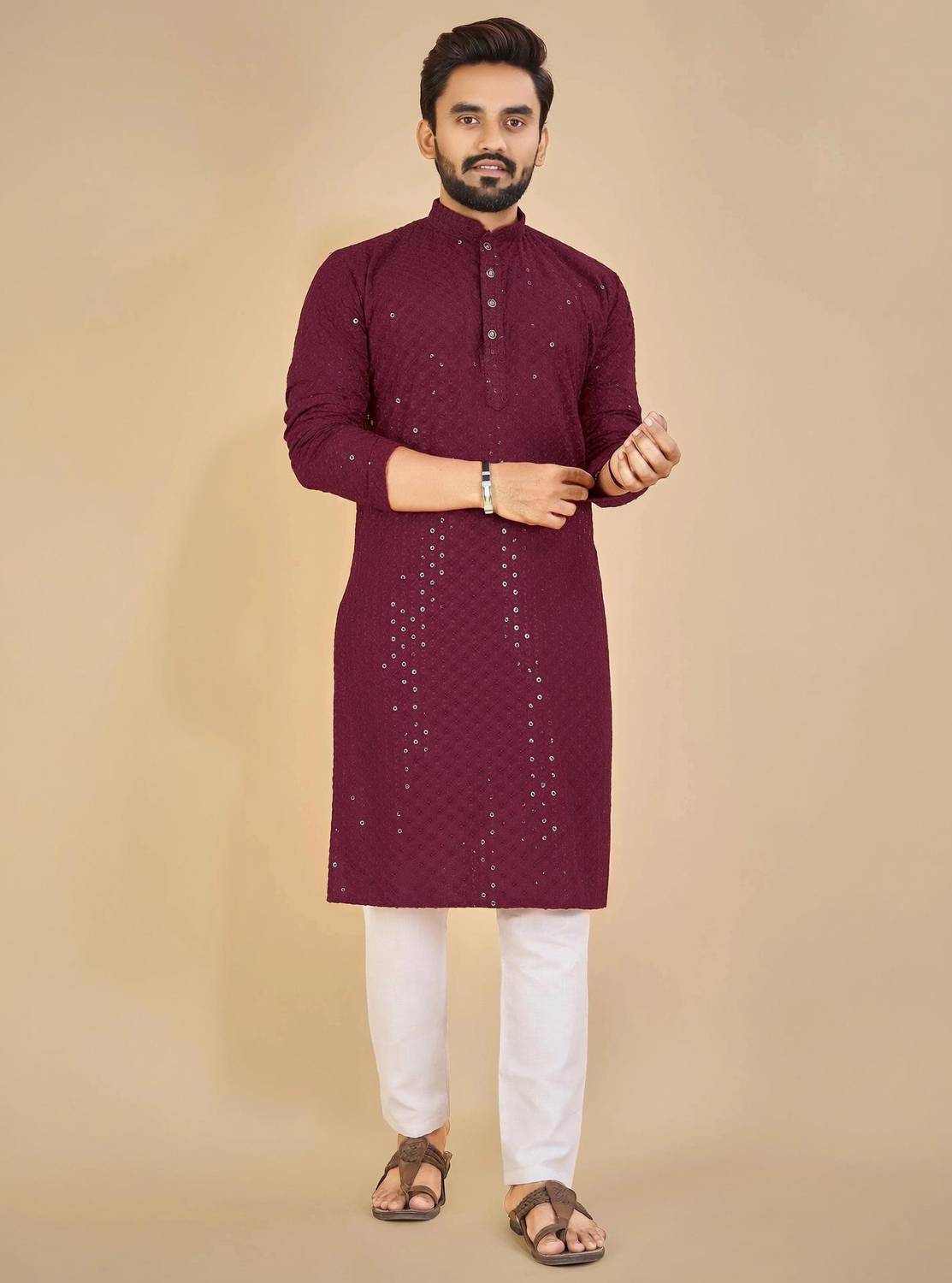 ORIFAB Men Kurta Pyjama Set