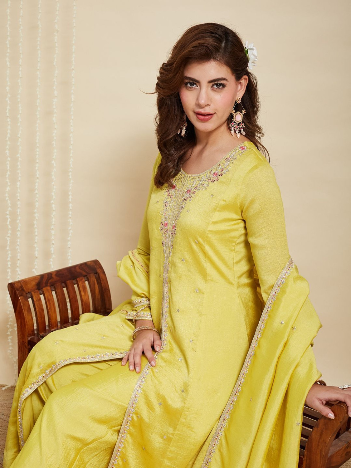 Image of MOKOSH Women Kurta Pant Dupatta Set