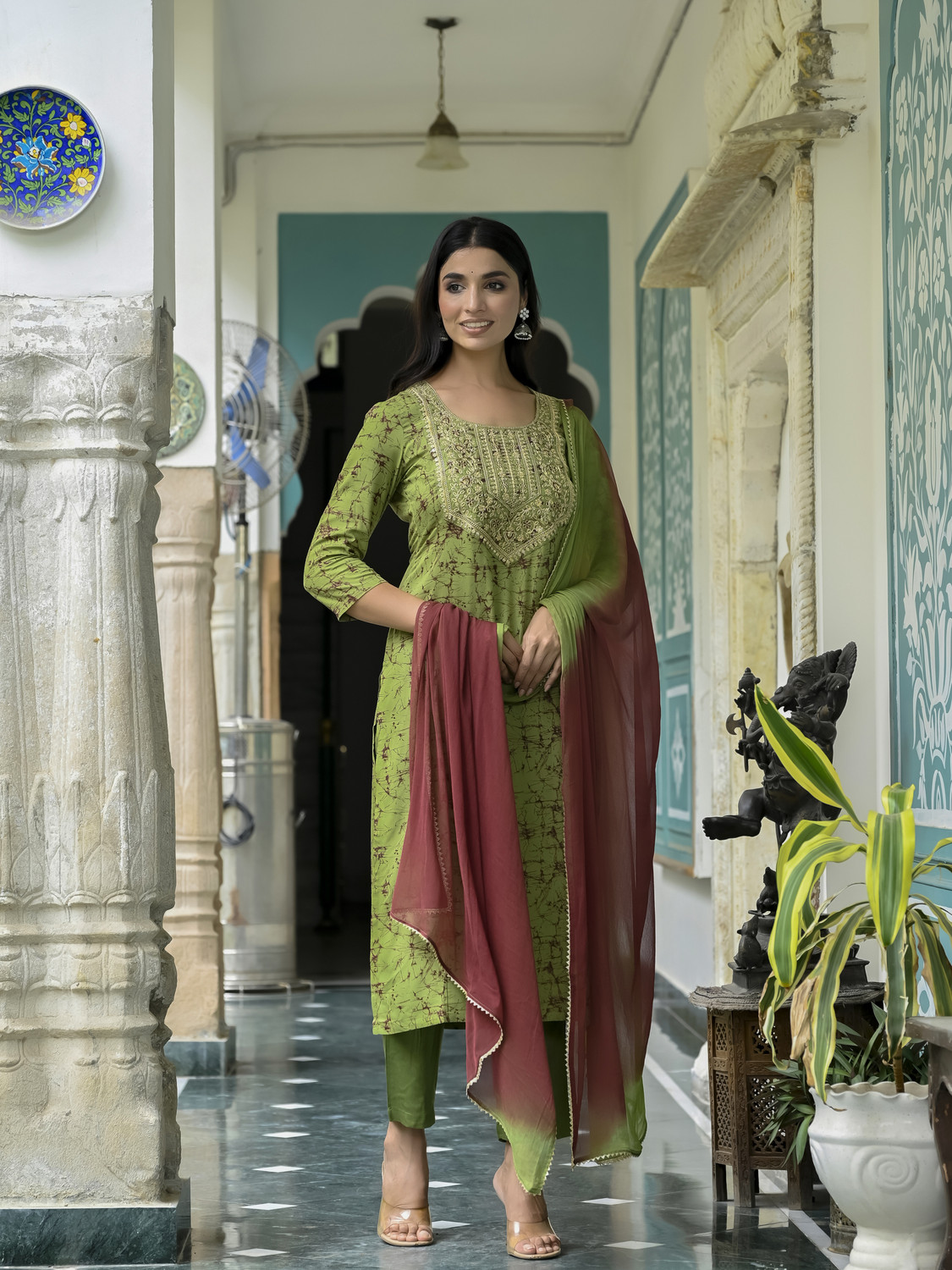 Image of Aaghnya Fashion Women Kurta Pant Dupatta Set