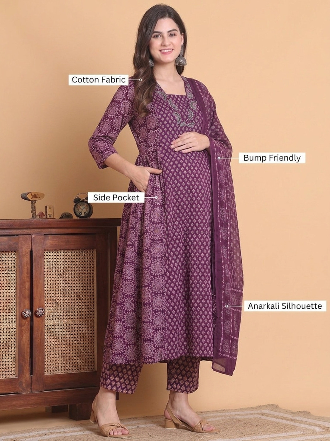 Image of Assume Fab Women Kurta Pant Dupatta Set
