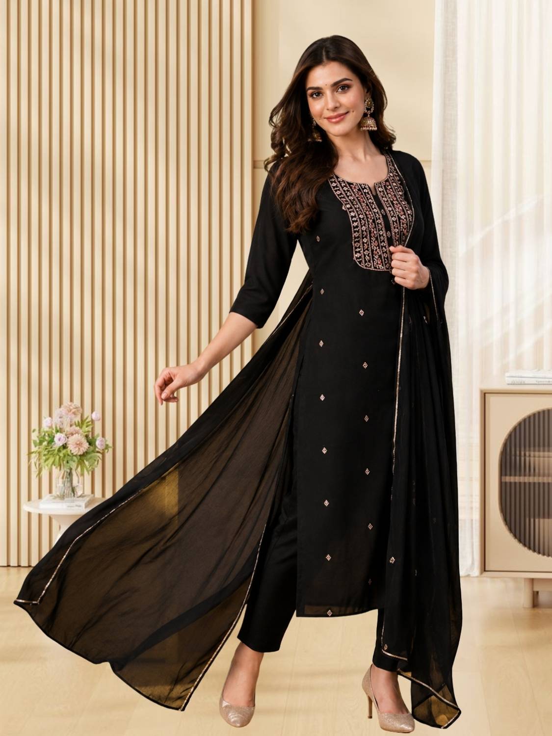 aurbhi Embroidered Kurta, Trouser/Pant & Dupatta Set