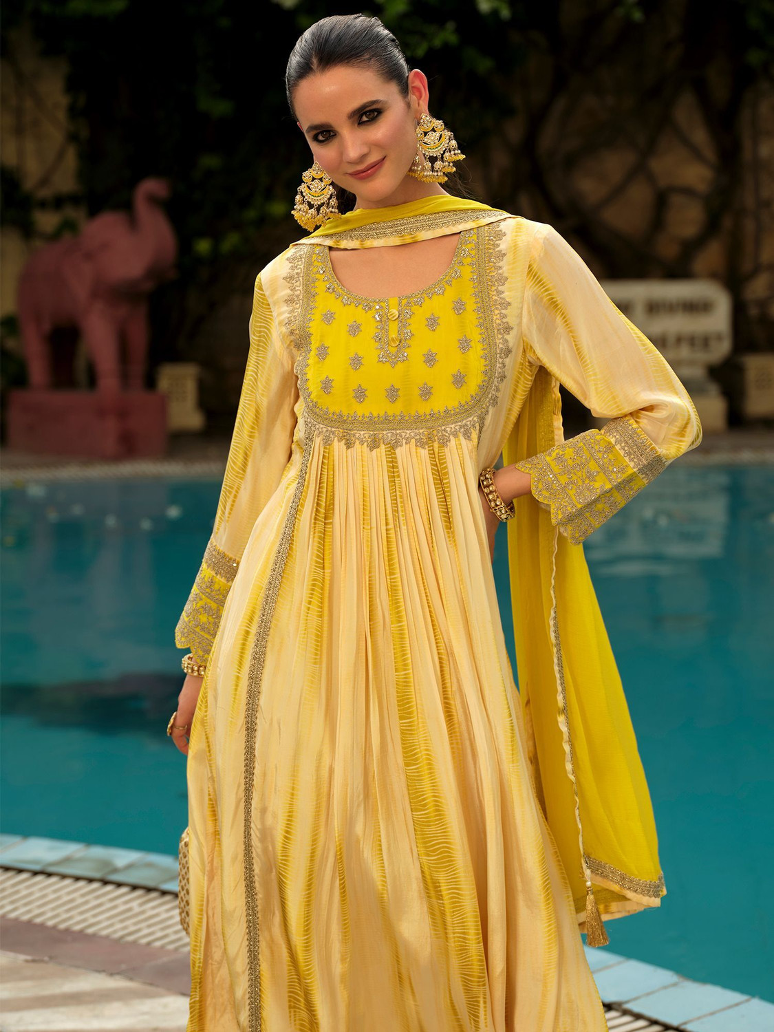 Image of Indo Era Women Kurta Pant Dupatta Set
