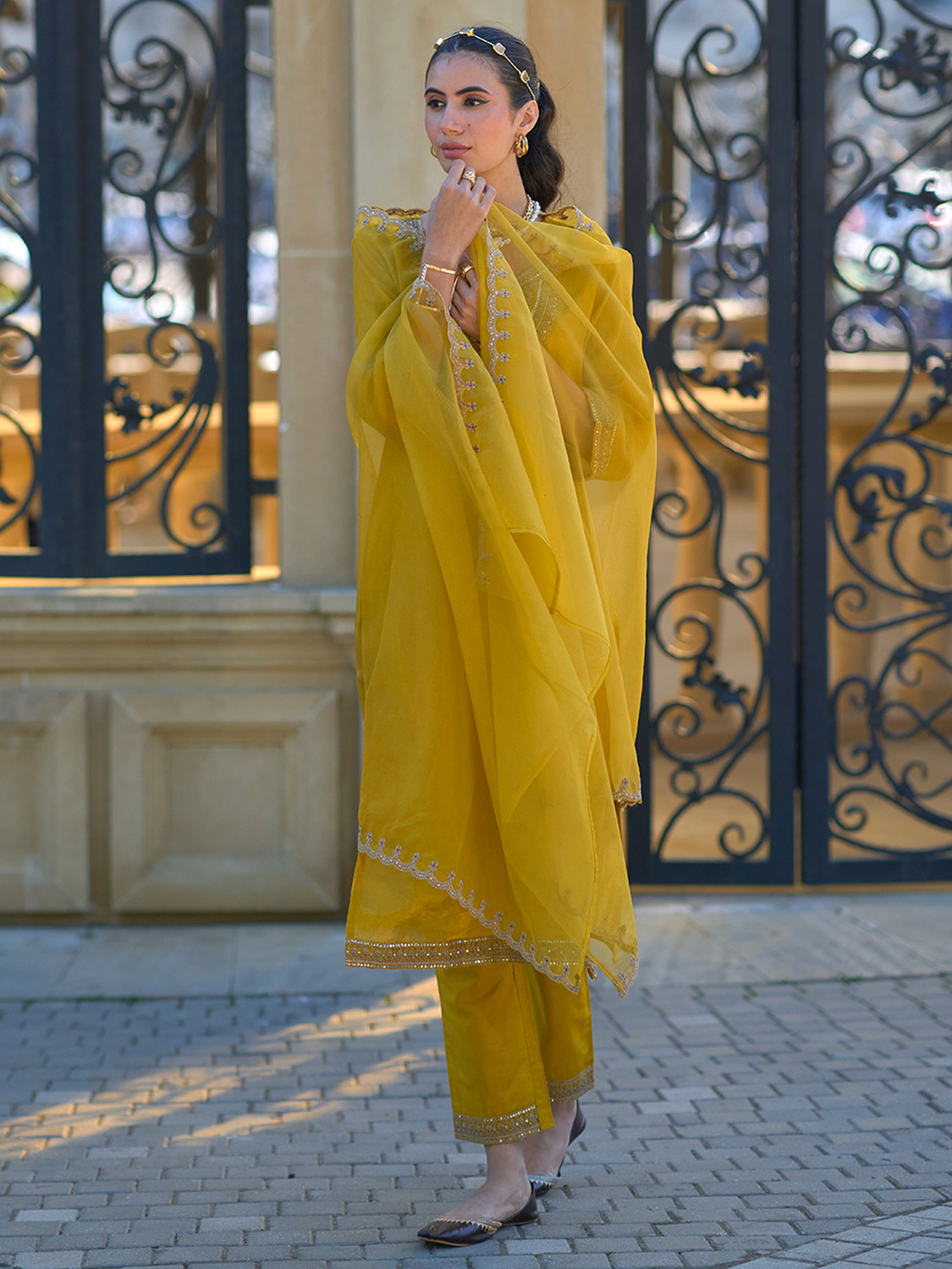 Image of Indo Era Women Kurta Pant Dupatta Set