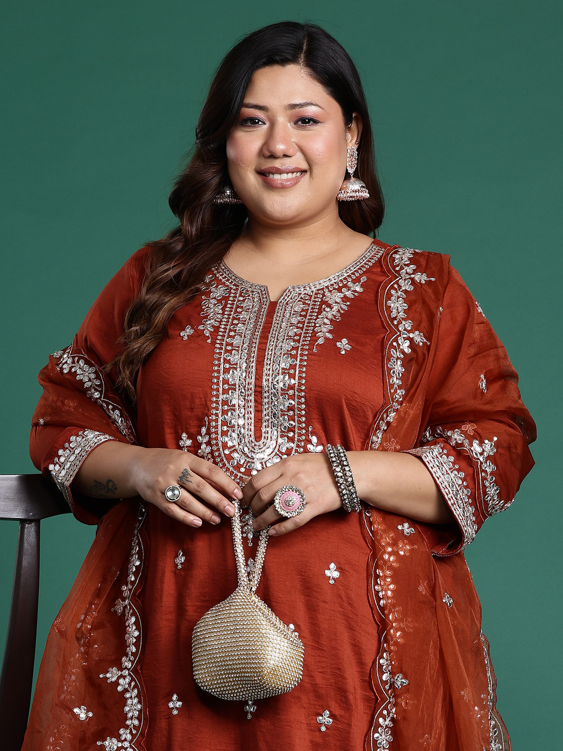 Image of Indo Era Women Kurta Pant Dupatta Set