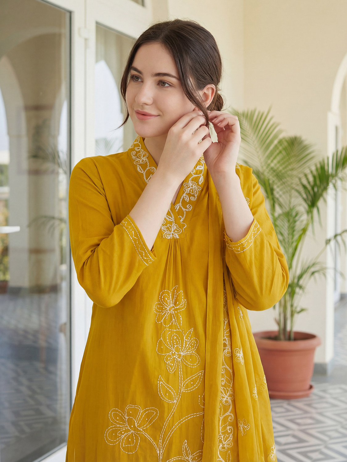 Image of Indo Era Women Kurta Pant Dupatta Set