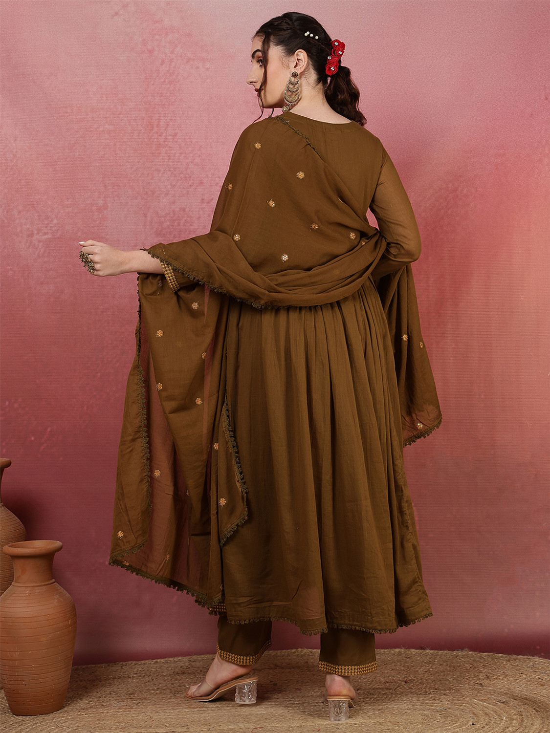 Image of Nishabd Women Kurta Palazzo Dupatta Set