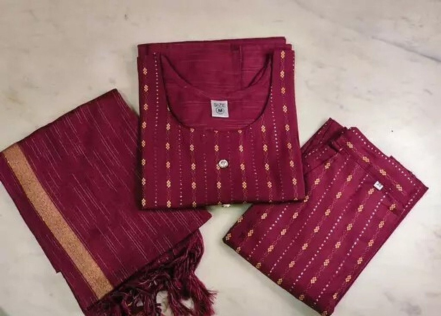 Image of NPFASHIONS Women Kurta Pant Dupatta Set