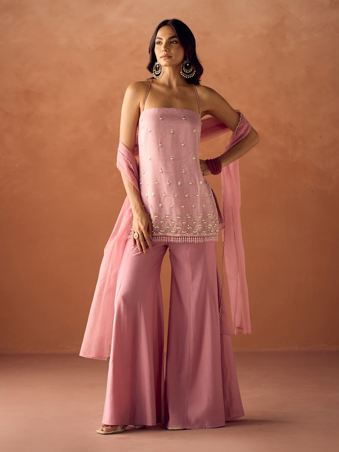 Image of FIORRA Women Kurta Sharara Dupatta Set