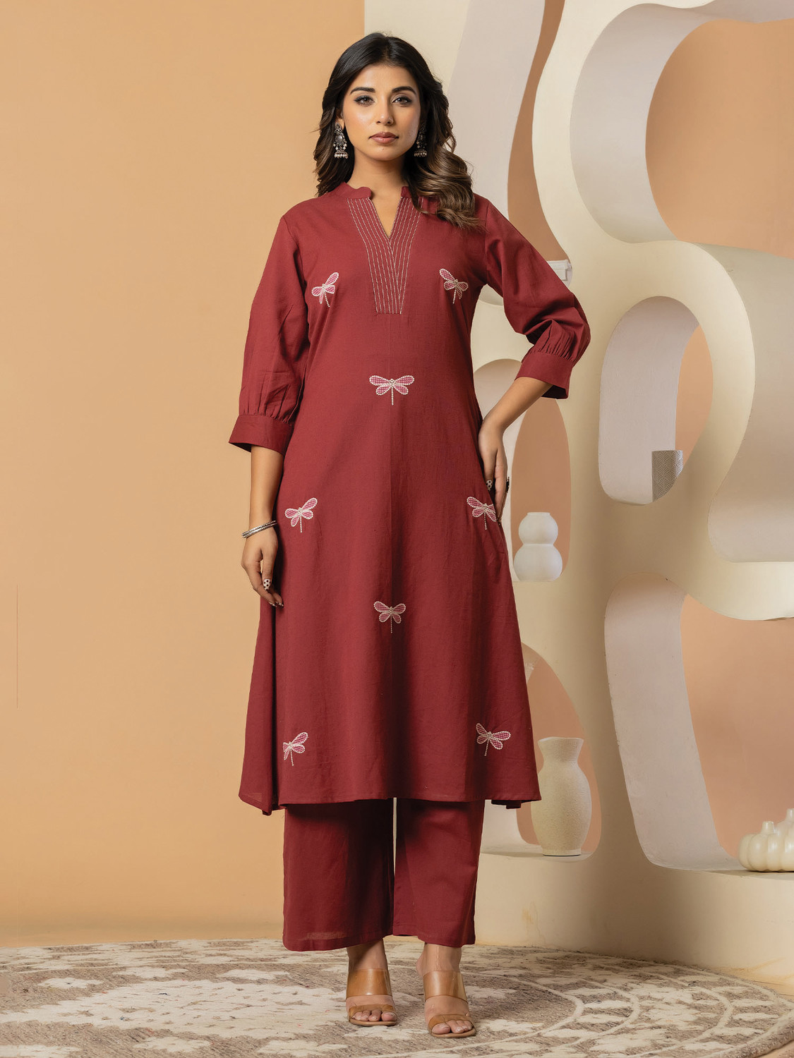 Image of Indo Era Women Kurta Palazzo Set