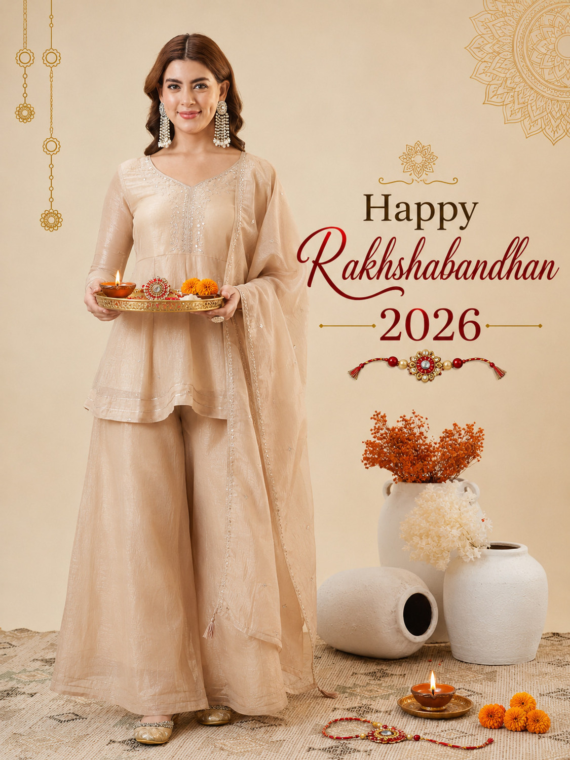 Image of MOKOSH Women Kurta Pant Dupatta Set