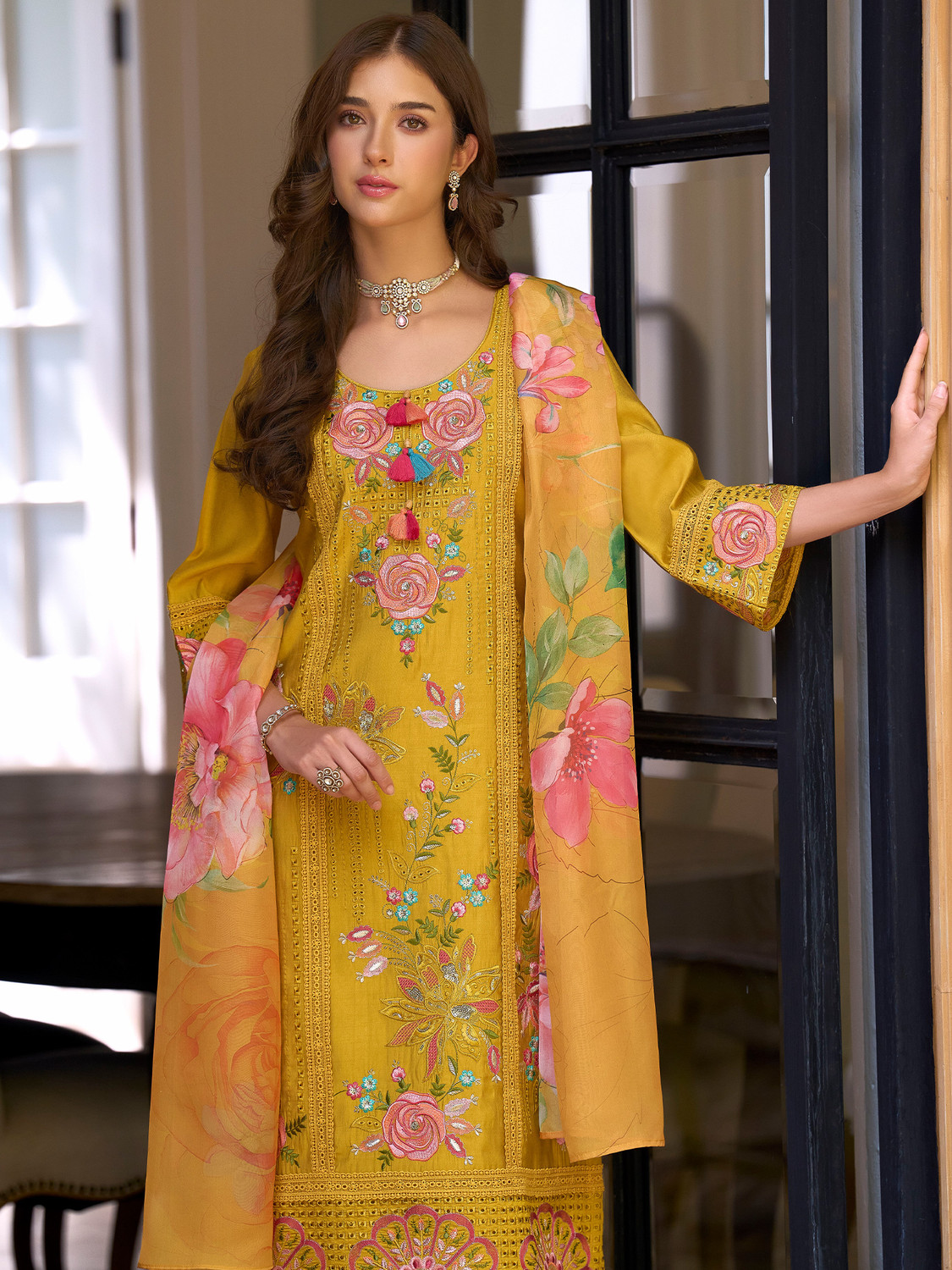 Image of Indo Era Women Kurta Pant Dupatta Set