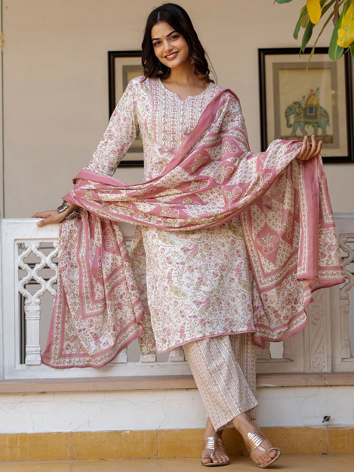 Image of ANOUK Women Kurta Pant Dupatta Set